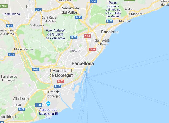 Una mappa di Barcellona