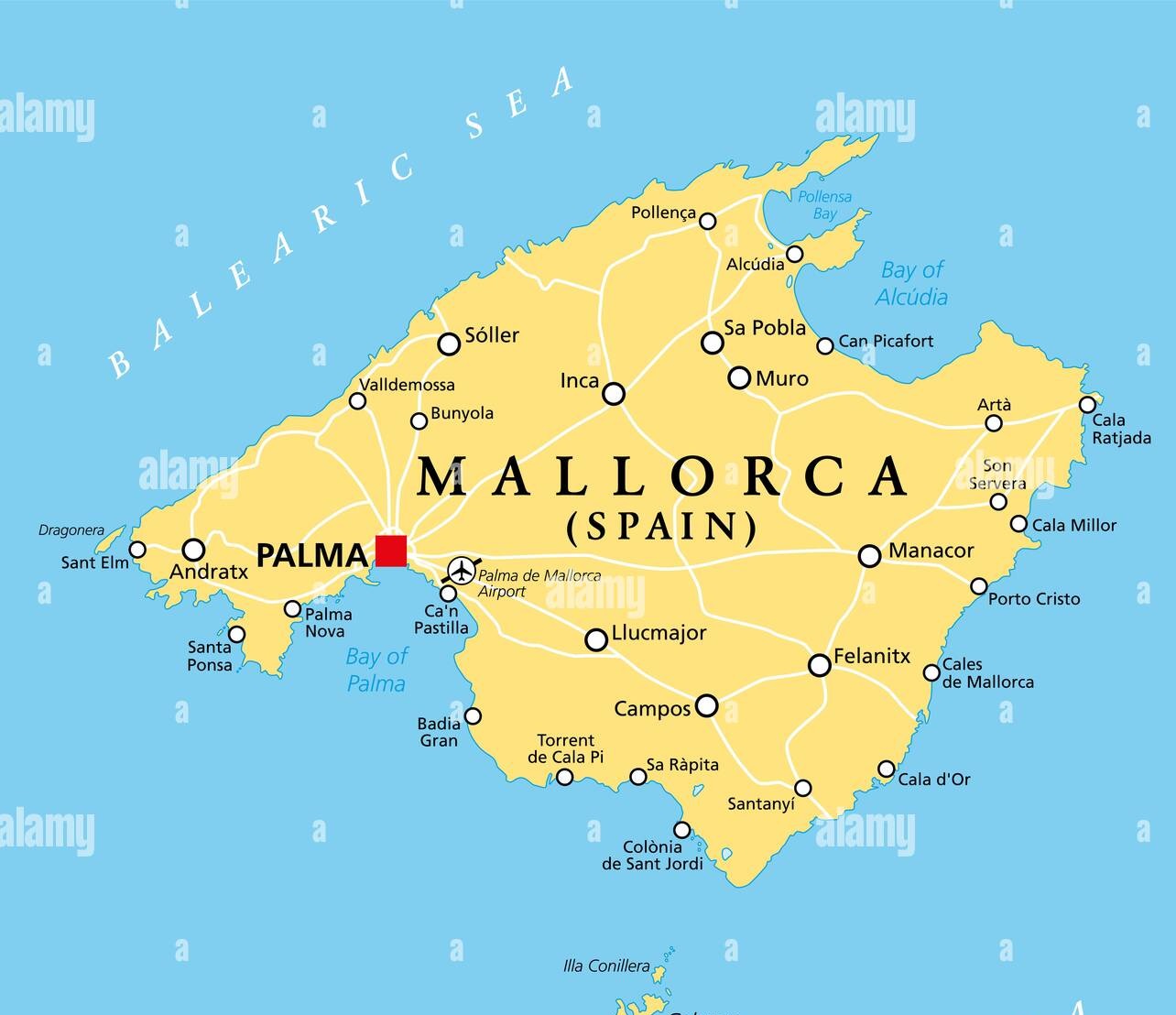 La mappa di Mallorca